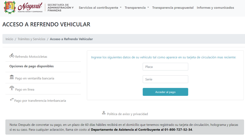 ¿Cómo hacer el pago de tenencia Nayarit 2023? 1 Pago tenencia nayarit